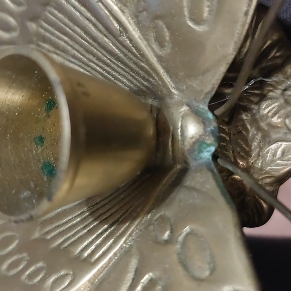 Vintage 1970's Pr. Solid Brass Butterfly Candleholders - Picture 4 of 4